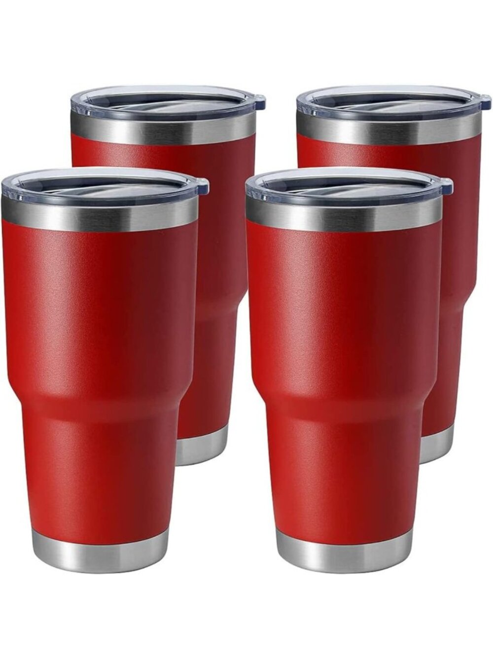 30oz Stainless Steel Tumbler - Double Wall Insulated Travel Mug, Gift Set (Red)